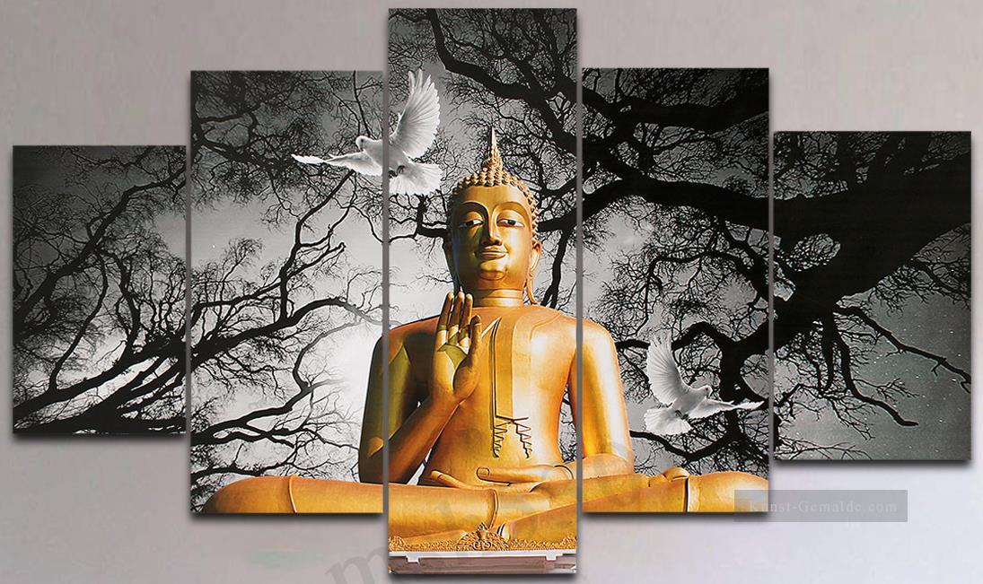 Buddha und Taube in Set Panels Ölgemälde